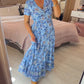 👗Rochie cu imprimeu floral și decolteu ascuțit🥰