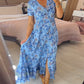 👗Rochie cu imprimeu floral și decolteu ascuțit🥰
