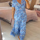 👗Rochie cu imprimeu floral și decolteu ascuțit🥰