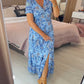 👗Rochie cu imprimeu floral și decolteu ascuțit🥰