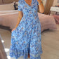 👗Rochie cu imprimeu floral și decolteu ascuțit🥰