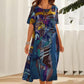 👗 Rochie fluidă în culori tropicale strălucitoare
