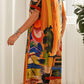 👗 Rochie fluidă în culori tropicale strălucitoare