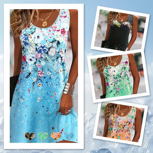 Rochie florală de vară fără mâneci pentru femei