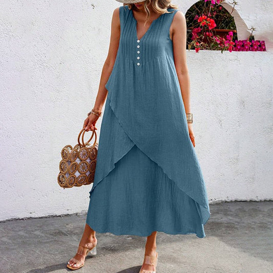 🔥Rochie casual fără mâneci👗