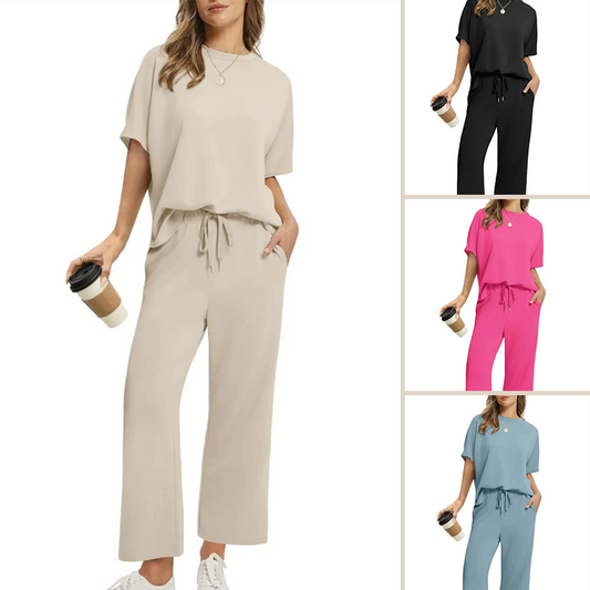 ✨ Set de top și pantaloni casual pentru femei