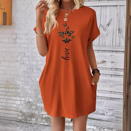 🔥Mini rochie casual cu gât rotund