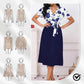 👗Rochie florală cu decolteu în V, cu talie cu centură, pentru femei🌺