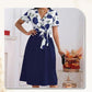 👗Rochie florală cu decolteu în V, cu talie cu centură, pentru femei🌺