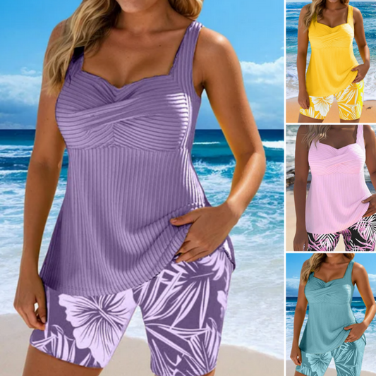 🌊🌴🌞Set de plajă imprimat din două piese pentru femei👙