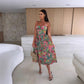 👗Rochie elegantă cu curea spaghete pentru femei cu imprimeu floral